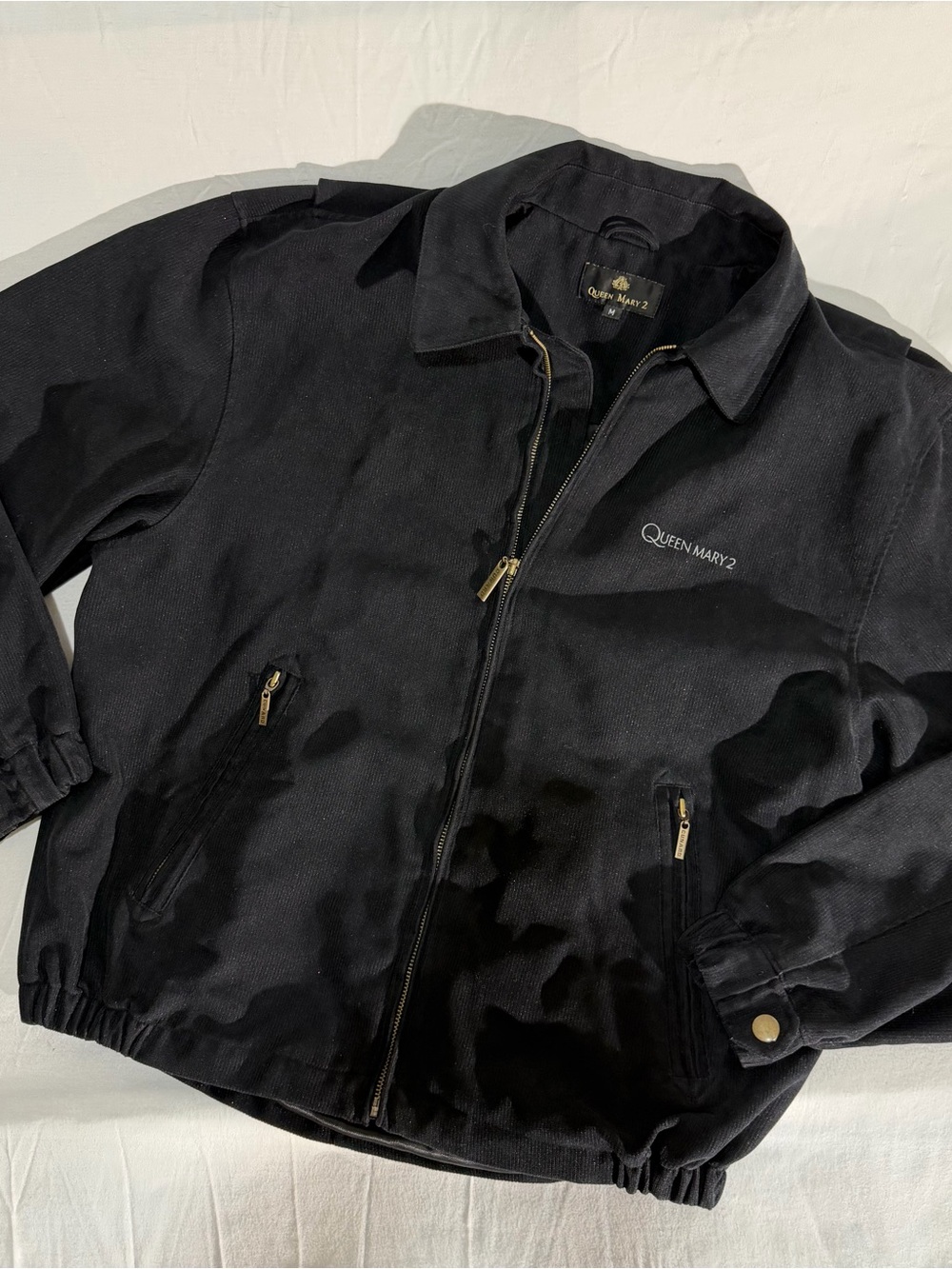 Black Cunard Queen Mary 2 Men's Zip-Front Jacket